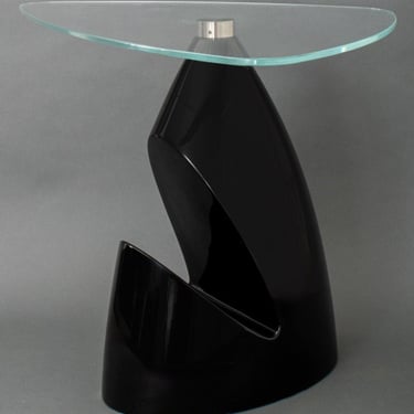 Black Abstract Sculptural Fiberglass Side Table