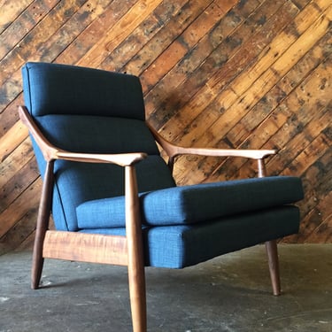 Custom Danish Mid Century Style Lounge Chair 