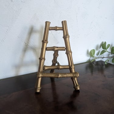 Vintage Gold Bamboo Decorative Easel Picture Stand 