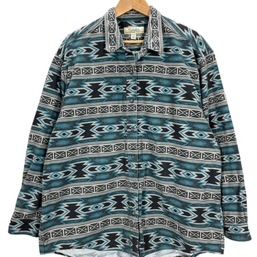 Men’s Cabelas Geometric Print Flannel Button Down Shirt 2XL