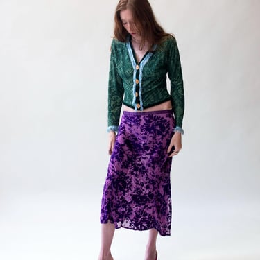 Purple Devoré Velvet Skirt | Voyage Invest in the Original 