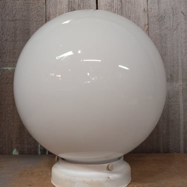 Vintage flush mount 10" milk glass globe light