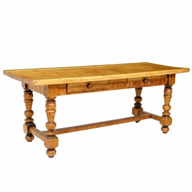 Rustic Antique French or Italian Provincial Oak Country Farmhouse Work Table / Dining Table from 19th Century 