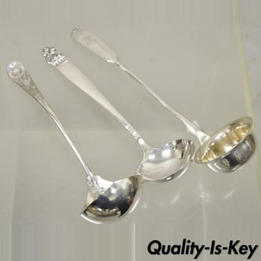 Antique Silver Plated Soup Spoon Ladles TH Marthinsen Holmes Edwards - 3 Pieces