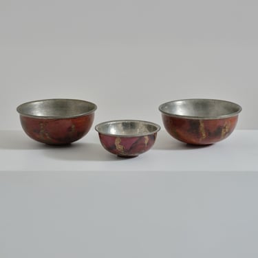 Gérard Beaucousin for Claude de Muzac Three Bowls