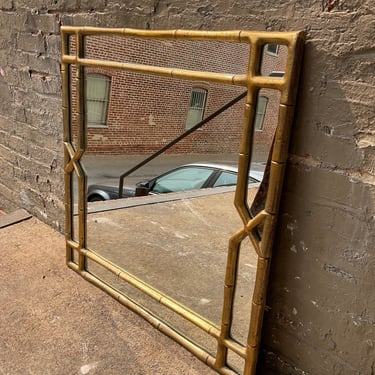Metal Faux Bamboo Mirror, Pottery Barn