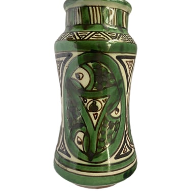 Retro Ceramic Vase, Fish Motif