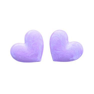 The Pink Reef Oversized Puff Heart Stud in Mauve Pearl
