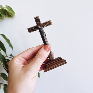 Vintage Mini Crucifix Figurine 