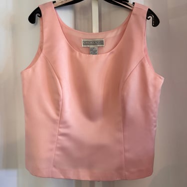 1980s Pink Satin Formal Top