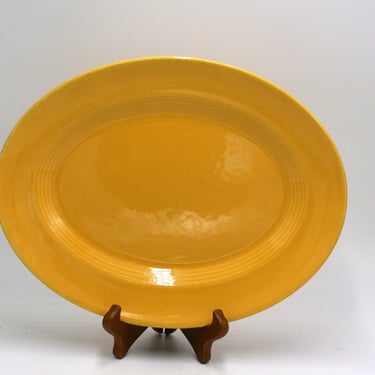 vintage Harlequin yellow oval platter 