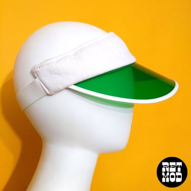 Vintage 70s 80s Green See-Thru Visor Hat 