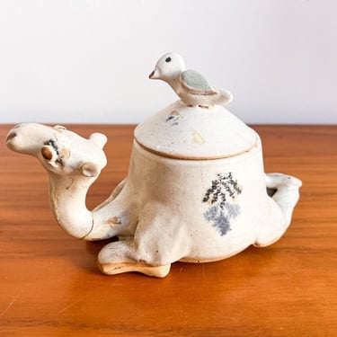 Ceramic Studio Pottery Camel Box Canister Dish 
