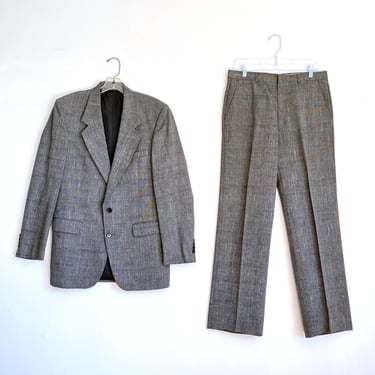 Vintage 80s Daniel Hechter for Miltons Gray 2 Piece Suit. Size 42R/33W 