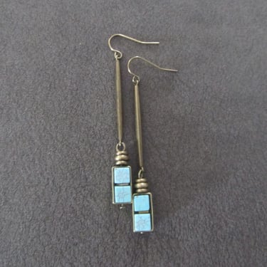 Howlite and antique bronze earrings 