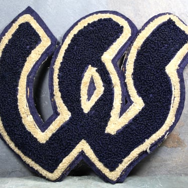 RARE! Vintage Chenille Letter from Letterman's Jacket | "W" or "M" Patch Early 1900's Letter Patch 