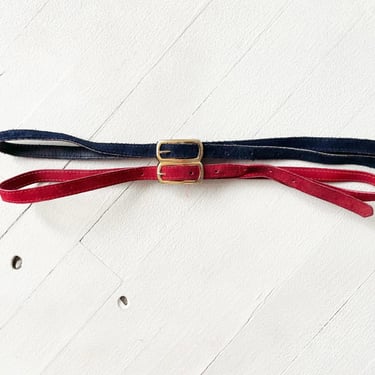 Vintage Red + Blue Suede Double Bell 