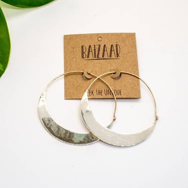 Sterling Silver Crescent Earrings: Small