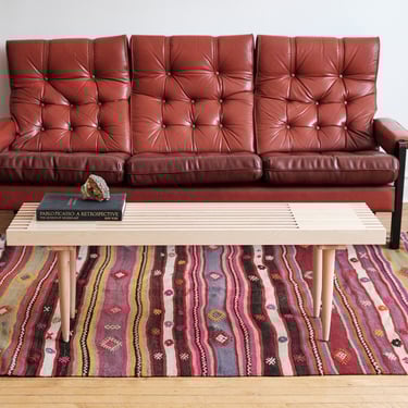 Handmade MCM Inspired 3' or 4' Walnut Cherry Maple Slat Bench Coffee Table 