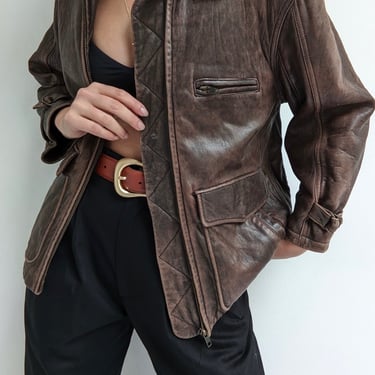 Amazing 90s Chestnut Leather Jacket