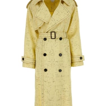 Bottega Veneta Women Yellow Viscose Blend Trench Coat