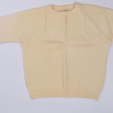 50's CHEERLEADER Sweater Ivory Wool Pullover Vintage 1950's, 1960's, 44