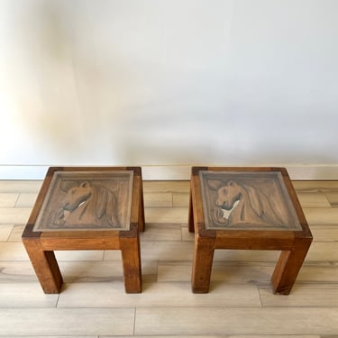Vintage Carved End Tables