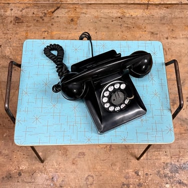 Vintage 1940s Black Bell System Rotary Telephone Tabletop Western Electric Antique 