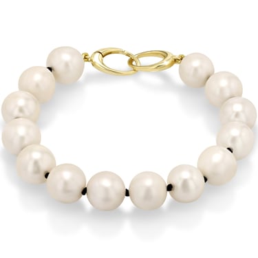 White Pearl Bracelet - 18K Gold