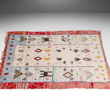 Vintage Boucherouite Moroccan Hand-Woven Carpet Rug, Morocco, c. 1960's 