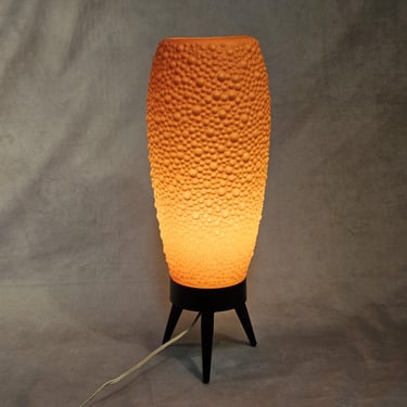 Mid century beehive table lamp 50s 60s orange bubble bakelite plastic 