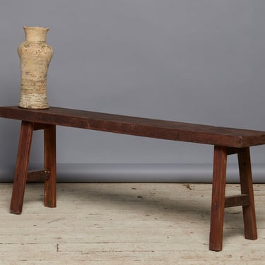 Thick Top Simple Teak Bench