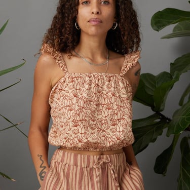 Known Supply - Claire Top - Peach Floral