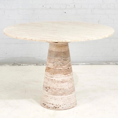 Angelo Mangiarotti Travertine Pedestal Dining Table, 1970