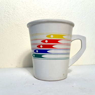 Vintage 1986 FTDA Rainbow Coffee Mug Cup 