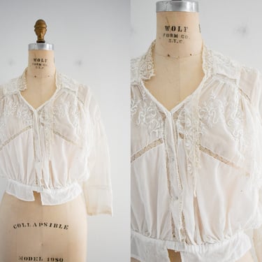Edwardian Sheer Lawn and Lace Blouse 