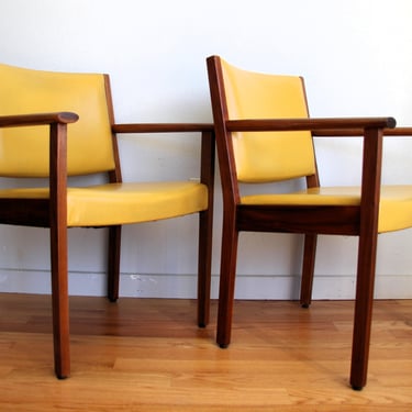 Walnut Armchairs by Johnson Chair Company S/2 