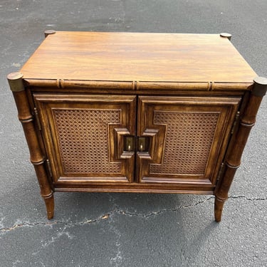 Great faux bamboo nightstand or side table - all original 