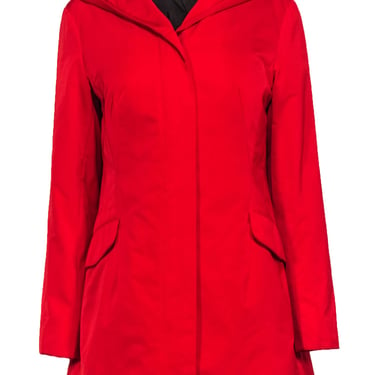 Lafayette 148 - Red Hooded Coat w/ Detachable Vest Sz S