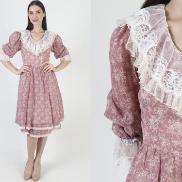 Gunne Sax Dress, Jessica McClintock Gown, Tag Size 7, Vintage 70s Prairiecore 