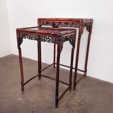 Set of Two Late 19th Century Chinese Rosewood Nesting Tables 