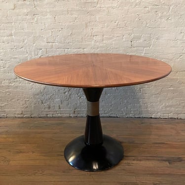 Post-Modern Starburst Mahogany Round Pedestal Dining Table
