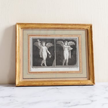 framed 18th century engraving, “Ancient Roman Scene”