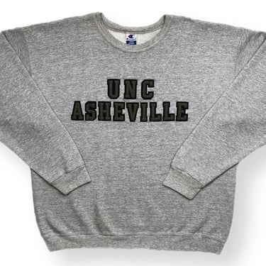 Vintage 90s Champion UNC Asheville Bulldogs Embroidered Collegiate Crewneck Sweatshirt Pullover Size Large 