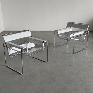 1 of 2 Vintage 'Wassily' Armchairs by Marcel Breuer, Iconic Bauhaus Designed Model B3 Chair Modernist Chair, 1970s Vintage Replica 