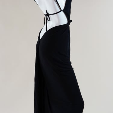 Pierre Cardin pour Paul & Joe very low-dip backless black jersey dress 