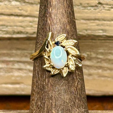 18k Gold Filled Opal Ring Vintage Yellow Gold Retro Jewelry Size 5 18k GF 