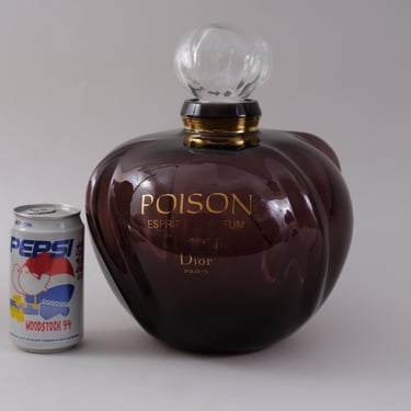 HUGE! Christian Dior Poison Perfume Factice Dummy Store Display Advertising Bottle Purple Glass 