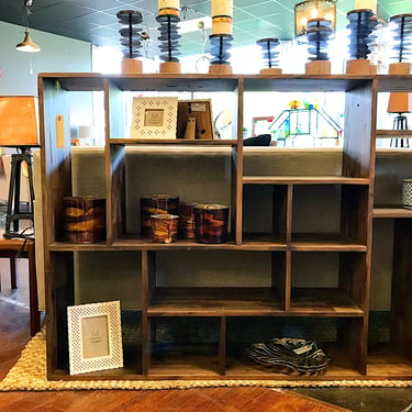 Amazing Walnut Contemporary Shelving Unit	