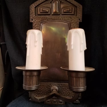 Contemporary Bronze 2 Arm Candle Sconce